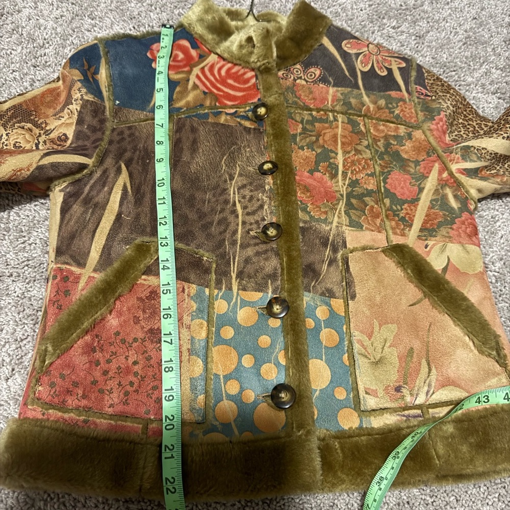Coldwater Creek Multicolor Patchwork Teddy Jacket - Picture 10 of 10